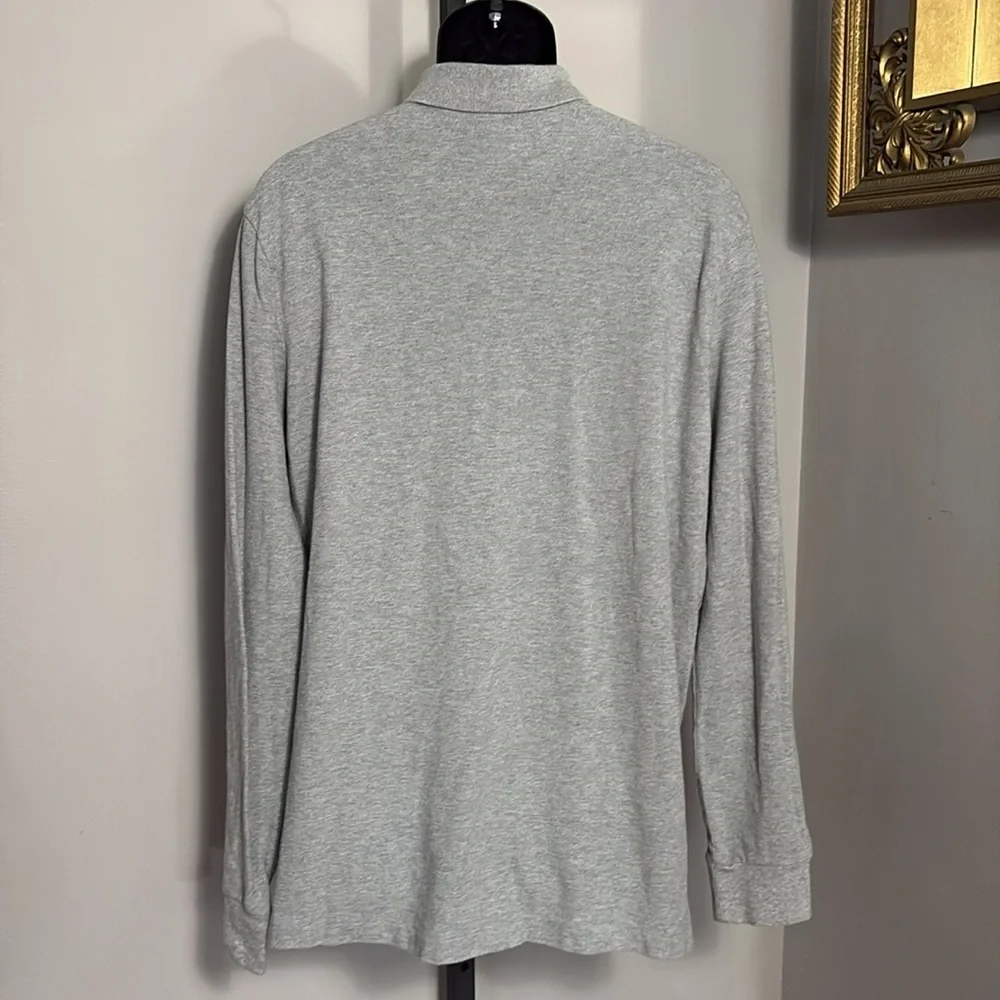 Polo Ralph Lauren VINTAGE Custom Fit XL Gray Long Sleeve Polo Shirt